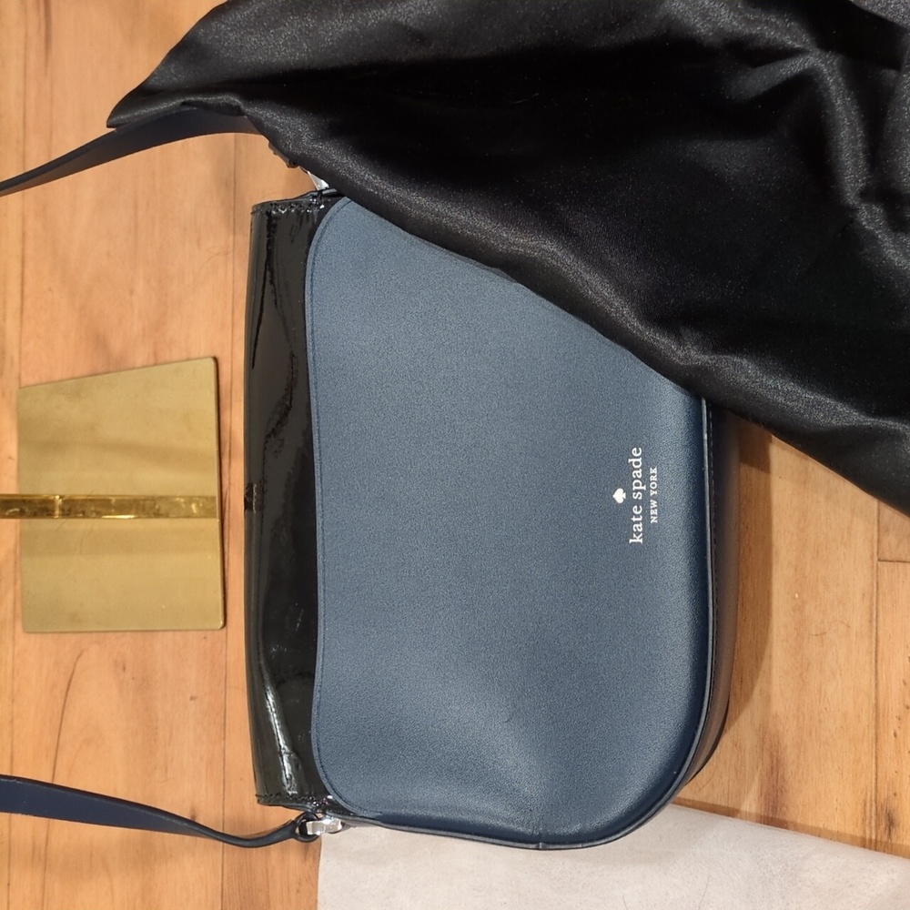Kate Spade NWOT Zibbi Owl Navy 💙 Novelty Medium Flap Shoulder Crossbody Purse - Picture 7 of 15